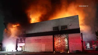 LAFD Battles Well Involved Commercial Fire