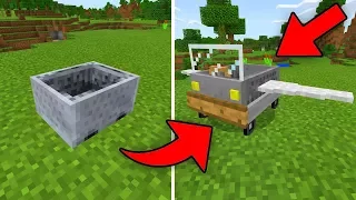 How to UPGRADE Your Minecart in Minecraft! (Minecraft PE Vehicles Addon)