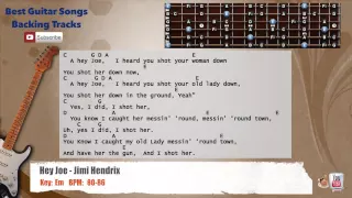 🎸 Hey Joe - Jimi Hendrix Guitar Backing Track with scale, chords and lyrics
