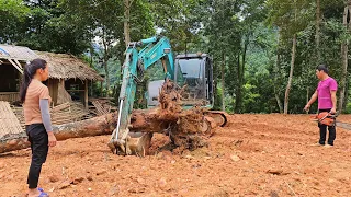 Hoeing soil Expanding the farm, preparing to rebuild the livestock barn | Dang Thi Mui