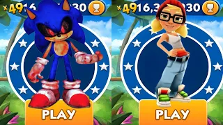 Sonic Dash - Sonic EXE vs Tricky vs All Bosses Zazz Eggman - All Characters Unlocked