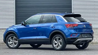 Volkswagen NEW T-roc Life  2022 in 4K Ravenna Blue 17 inch Valencia  Walk around & Detail inside