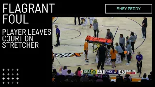 Peddy Leaves Court on Stretcher | Flagrant Foul & Concussion #WNBA