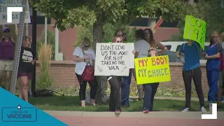 UCHealth employees protest mandated COVID-19 vaccine