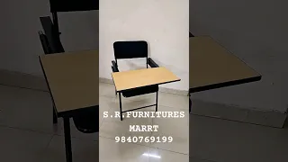 Metal Folding Student Chair with Writing Pad for Work from Home, Study Purpose, Homework Chair,