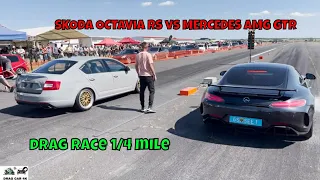 SKODA OCTAVIA RS vs MERCEDES AMG GTR drag race 1/4 mile 🚦🚗 - 4K UHD