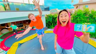 $10,000 DOLLAR TRAMPOLINE OBSTACLE COURSE!!