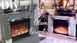 DIY FIREPLACE ON A BUDGET! GLAM FIREPLACE - GIVEAWAY! GIVEAWAY! GIVEAWAY!