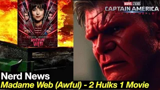 Madame Web Review Non Spoiler - Dumpster Fire Movie - Hulk Appears In Captain America 4 - Nerd News