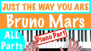 How to play JUST THE WAY YOU ARE - Bruno Mars SLOW Piano Tutorial