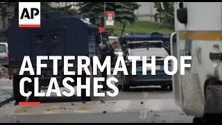 Aftermath of clashes between ethnic Serbs and Kosovo police