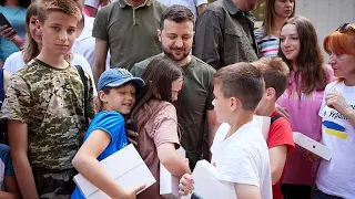 Ukraine war: 'We must live for the children', Zelenskyy says in visit to east