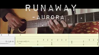 aurora - runaway (fingerstyle guitar tab)