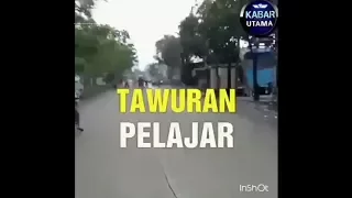 kocak!! Pura-pura kebacok saat tawuran pelajar