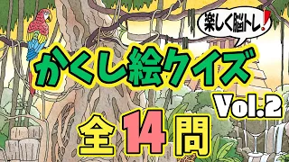 【傑作選 全14問 vol.2】かくし絵クイズでひらめき力UP‼間違い探しが好きな人、高齢者の方にもオススメ!!