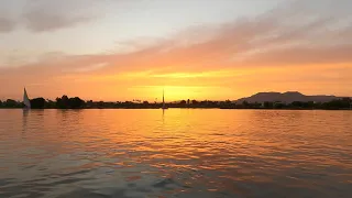 Sunset on the River Nile in Luxor, Egypt