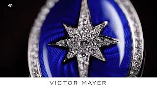 Creating a blue guilloche enamel and diamond oval locket pendant necklace at Victor Mayer - II