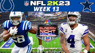 NFL 2K23 Mod - Colts vs. Cowboys Week 13 Simulation Full Game - CPU vs CPU
