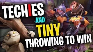 Techies & Tiny Throwing to Win! - DotA 2 Funny Moments