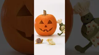 Tiny Chef carves a pumpkin! #shorts