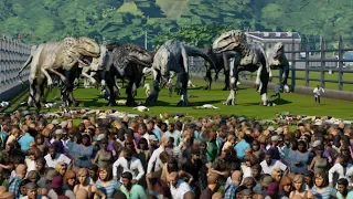 TRAPPING 3.000 PEOPLE with 50 I-REX - Jurassic World Evolution