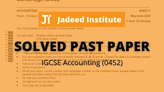 0452/12/m/j/20 | IGCSE Accounting Solved Past Papers | MCQs | 2022