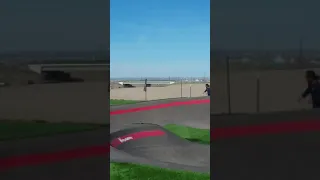 Broomfield CO pumptrack with a cruiser board.