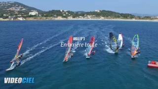 The windsurfing French team training under a drone