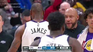 LeBron James scores back-to-back baskets forcing the Dallas to call a timeout