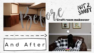 Basement Redo New Craft room Studio Tour | Before & After