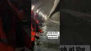 Workers set off explosions inside a tunnel! #shorts