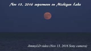 November 2016 super moon rising from Lake Michigan