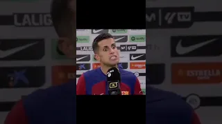 Joao cancelo weird reaction in interview💀| #joaocancelo #cancelo #barcelona #footballshorts