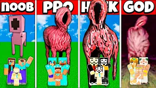 Minecraft Battle FAMILY THE LAMB SCP BUILD HOUSE CHALLENGE NOOB vs PRO vs HACKER vs GOD Animation