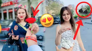 Girl's Reaction 🤩। Making Girls Smile 🤣। t rajnish prank