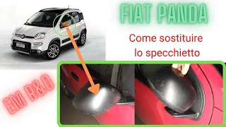 FIAT PANDA come sostituire lo specchietto e dove è la sonda - How to change the rear view mirror