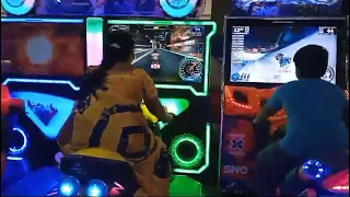 Women enjoying bike game at favorite @Playoff | Vijayawada | Trendsetmall Paradisemall | Hyderabad