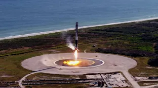 SpaceX Falcon9 rocket booster landing scene