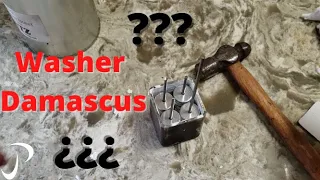 Making Canister Damascus From Washers