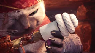 Meowscular Chef's second food preparation animation in Monster Hunter: World