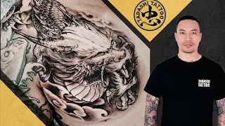 Cận cảnh XĂM HÌNH RỒNG quấn tay | Dragon Tattoo