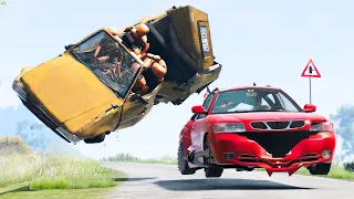 Out of Control Rollover Crashes #41 - BeamNG Drive Crashes