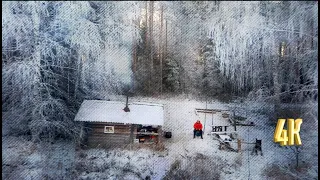 МОЩНЫЕ МОРОЗЫ СОЗДАЛИ ПЕРВЫЙ ЛЕД, ОКУНЬ В НАШИ ЛУНКИ ВЕСЕЛО ИДЕТ | ЖИЗНЬ В ТАЙГЕ В ТАЕЖНОЙ ИЗБЕ | 2