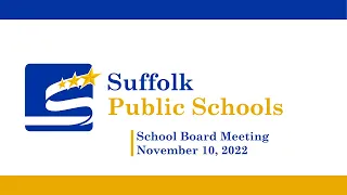 November 10, 2022  School Board Meeting