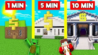 BANK HOUSE BUILD BATTLE CHALLENGE In Minecraft - NOOB VS PRO - Maizen Mizen Mazien Parody