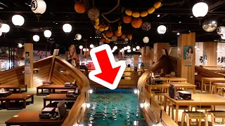 【Solo】Fish swim inside the store. Catch and eat!! In Osaka 🇯🇵.