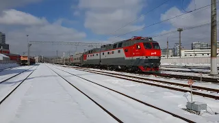 ЧС7-253 с поездом N-741 Москва-Белгород по Москве-товарной