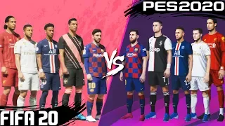 FIFA 20 vs. PES 2020: TOP 100 PLAYERS (Appearance & Ratings) 4K