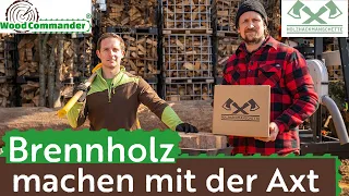 Brennholz machen mit der Axt