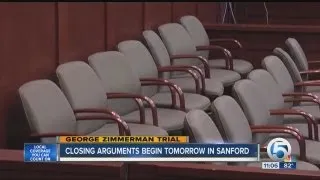 Zimmerman trial: Closing arguments begin Thursday in Sanford